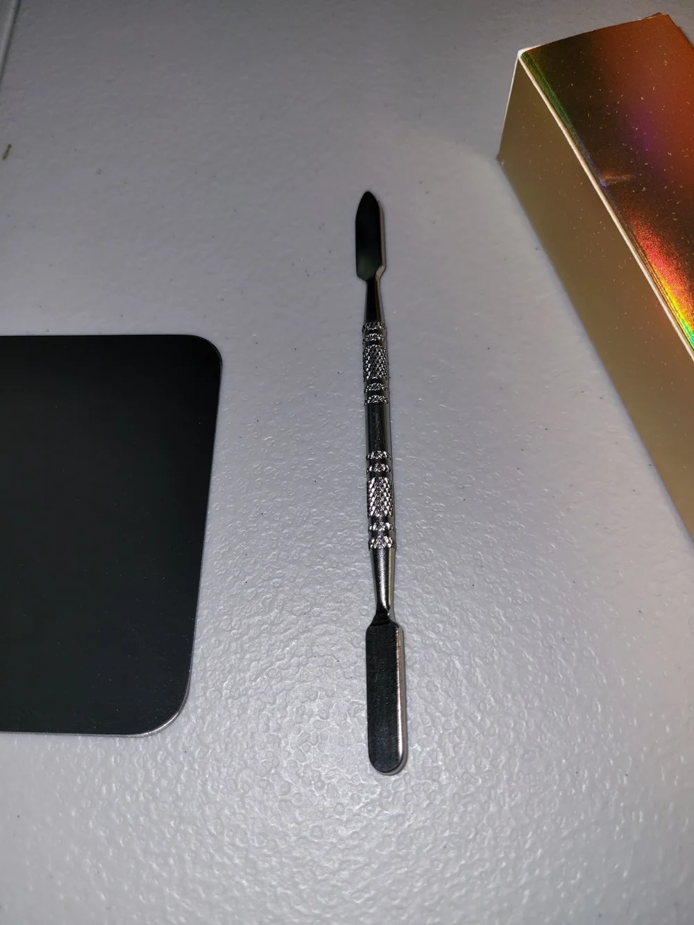 Texamo Metallic Makeup Foundation Brush with Mixing Palette - Black